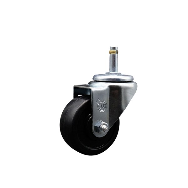 3'' Soft Rubber Wheel Swivel 7/16'' Grip Ring Stem Caster